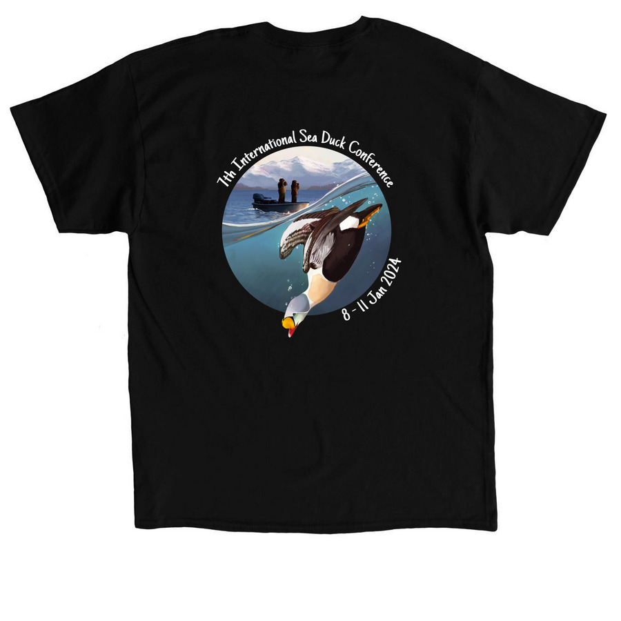 CDUX7: T-shirts & Long-sleeves (dark), a Black Classic Unisex Tee (back-view)