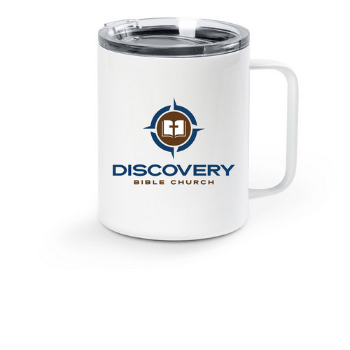 Insulated Coffee Mug - Full Color Logo, a White Stainless Steel Travel Mug
