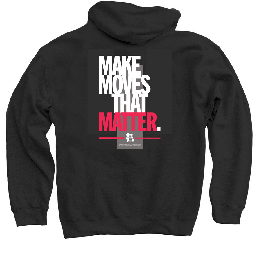 Brand Sweatshirt Dark, a Black Pullover Hoodie (back-view)