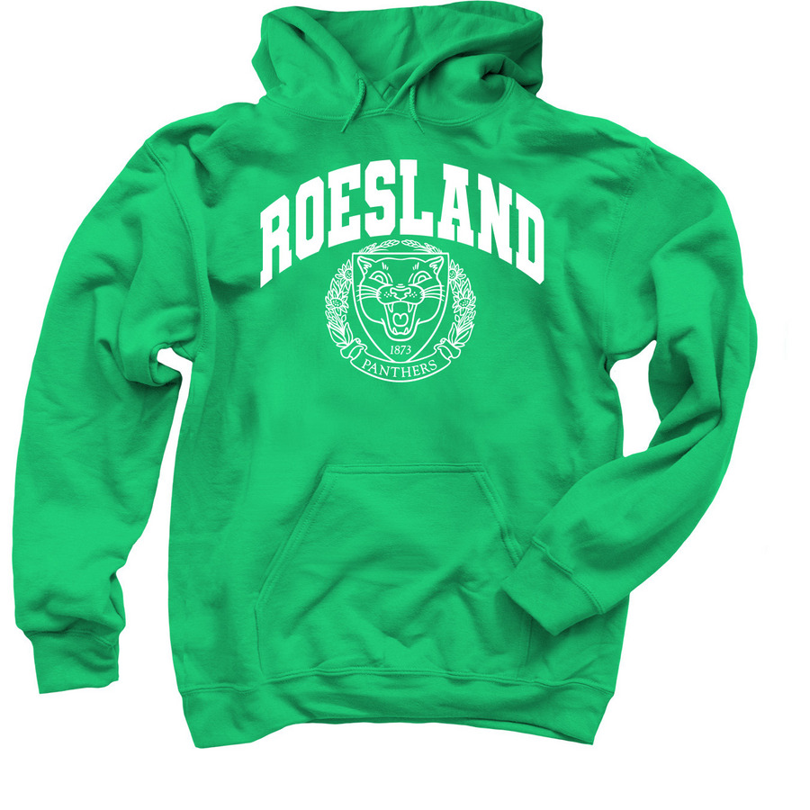 Preppy Peppy White (blend), a Irish Green Pullover Hoodie