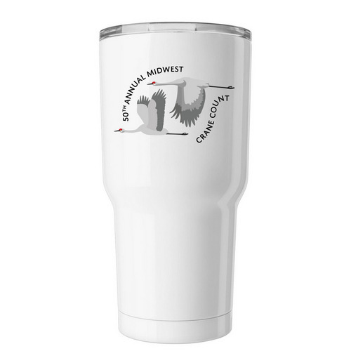 CRANE COUNT TUMBLER, a White Insulated Tumbler