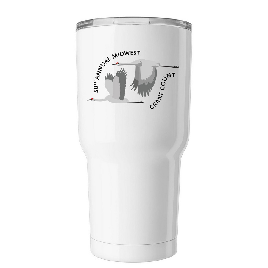 CRANE COUNT TUMBLER, a White Insulated Tumbler