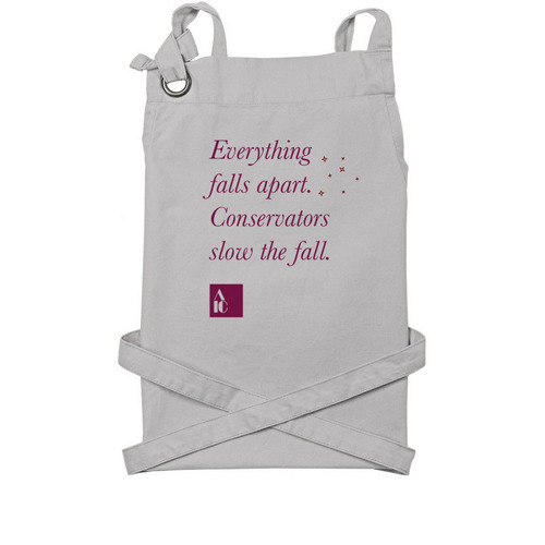 Conservators Slow the Fall, a Silver Cotton Canvas Pocket Apron