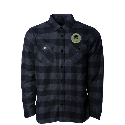 ARK Flannel, a Charcoal Heather/ Black Unisex Flannel Shirt