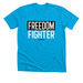 Freedom Fighter, a Neon Blue Premium Unisex Tee