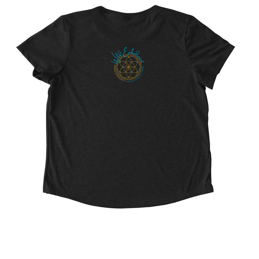 T shirt with messages&nbsp;, a Space Black Allmade Eco Triblend Women?s Scoop Neck Tee (back-view)
