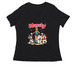 Momsky, a Black Women's Relaxed V-Neck Tee