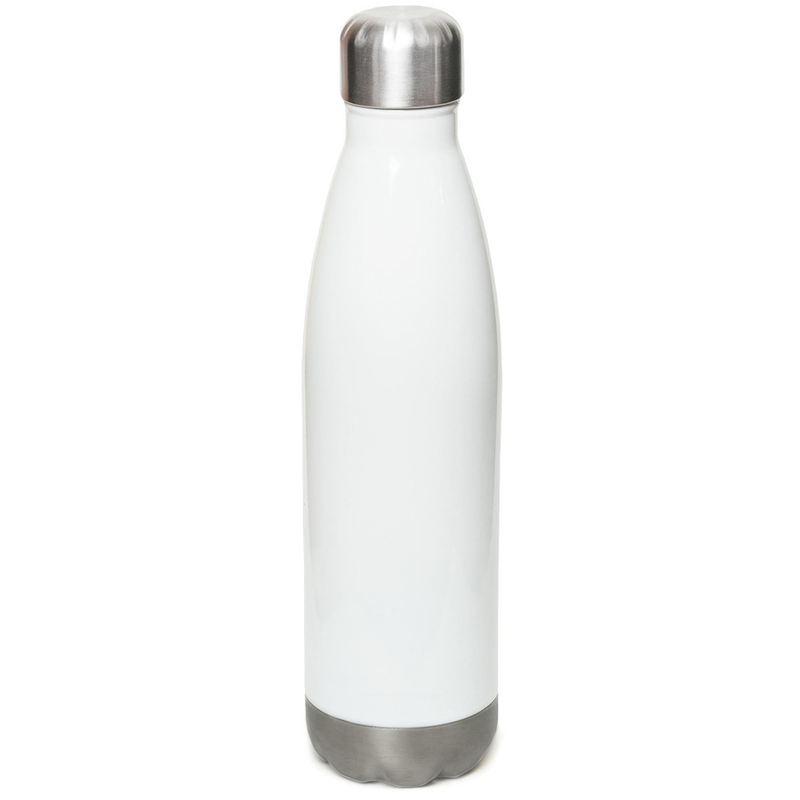 NhRP Water Bottle, a White Stainless Steel Water Bottle (back-view)