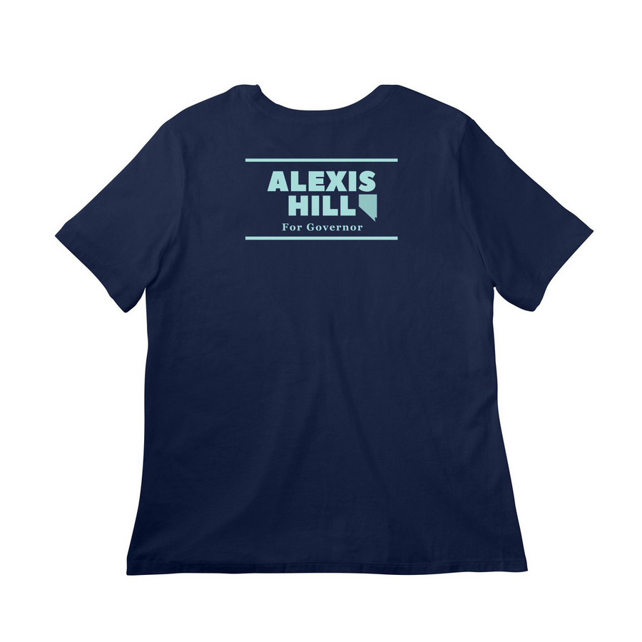 #DebateAlexis, a Navy Women?s Relaxed Cotton Tee (back-view)