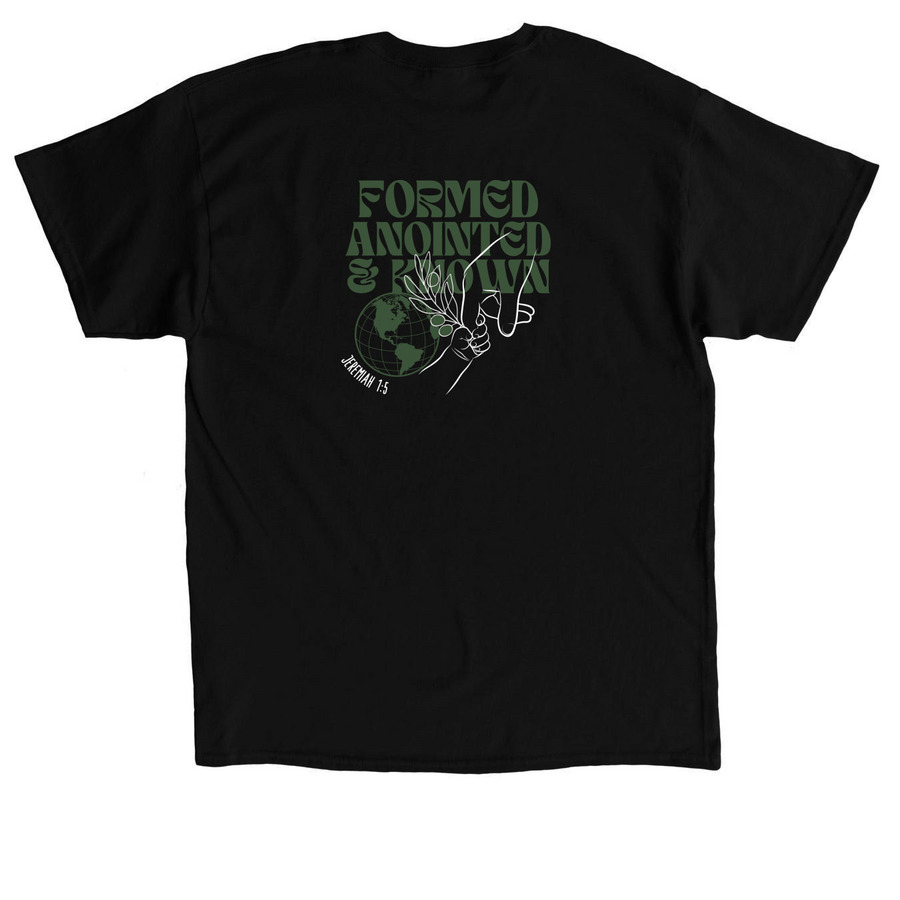 Jeremiah 1:5, a Black Classic Unisex Tee (back-view)