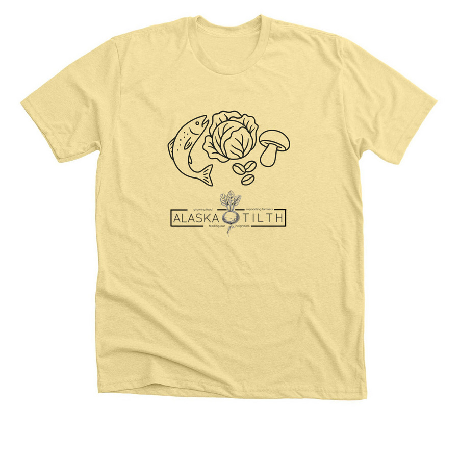 Alaska Tilth Supporter, a Heather French Vanilla Premium Unisex Tee