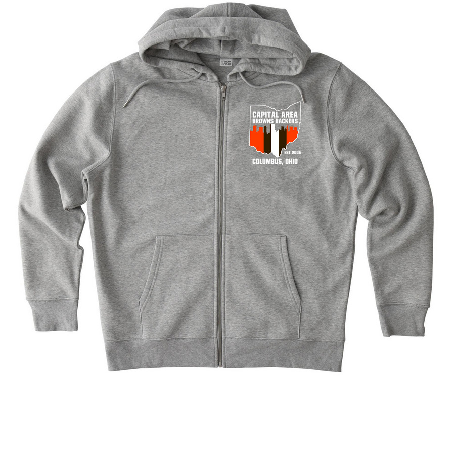 CABB Classic Logo Zips, a Heather Grey Stanley/Stella Unisex Cultivator 2.0 Zip Up Pullover Hoodie
