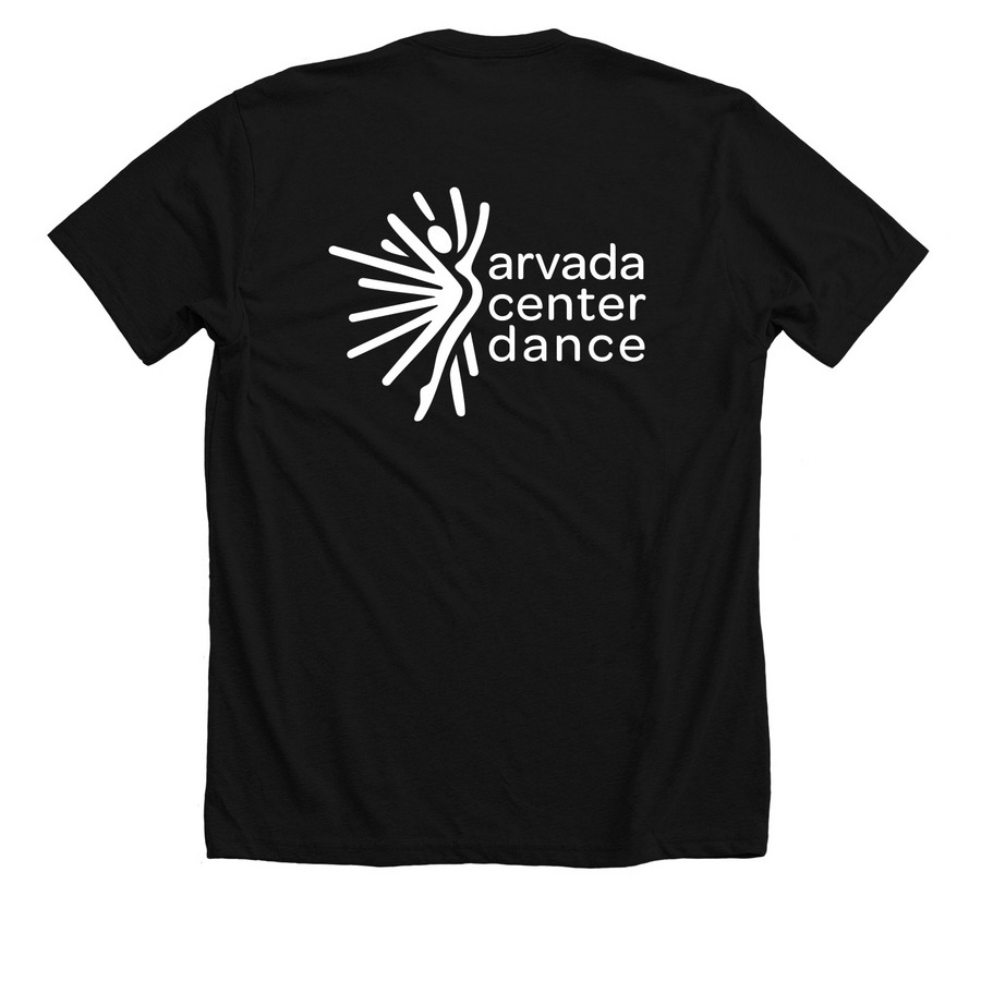 Arvada Center Dance General Tops, a Solid Black Blend Premium Unisex Tee (back-view)