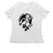 New Logo Outline Black, a White Women's Relaxed V-Neck Tee