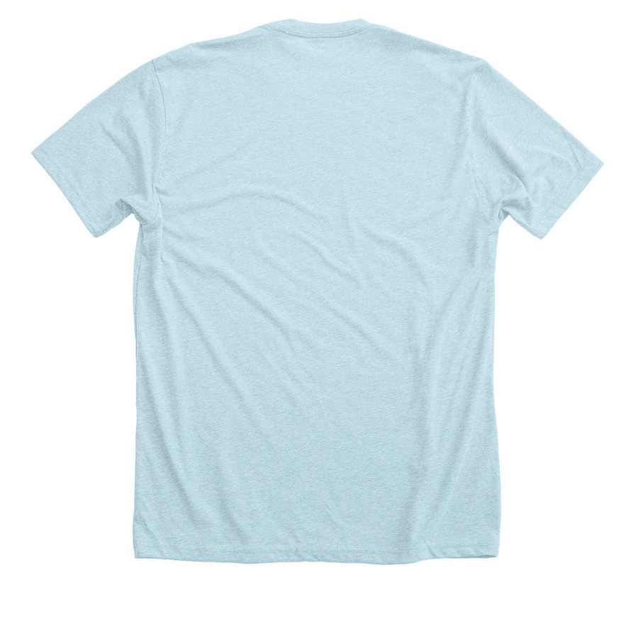 "...or I Bites" Fierce Shark, a Heather Ice Blue Premium Unisex Tee (back-view)