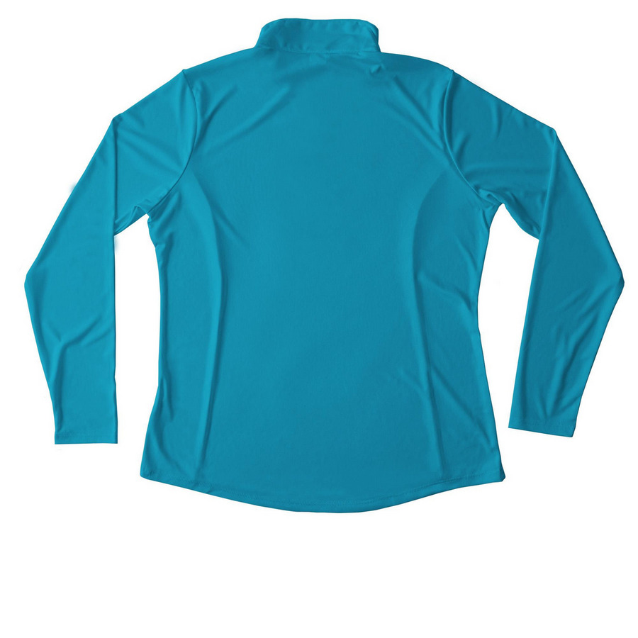 Activewear long sleeve zip, a Atomic Blue Women's Performance Quarter Zip Pullover (back-view)