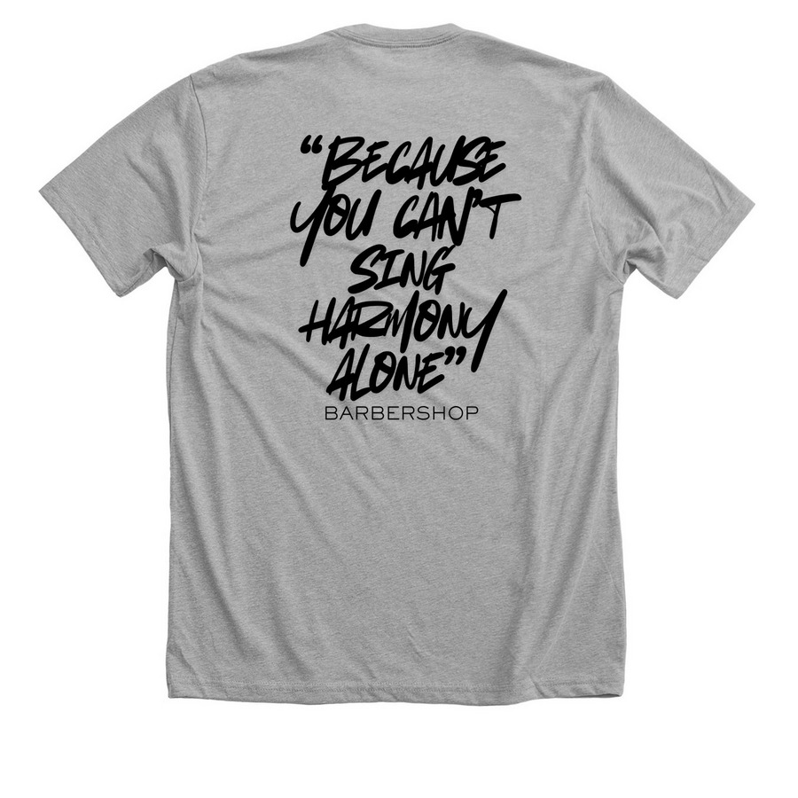 Because, a Athletic Heather Premium Unisex Tee (back-view)