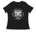 White Tiger Pulse, a Black Women's Relaxed V-Neck Tee