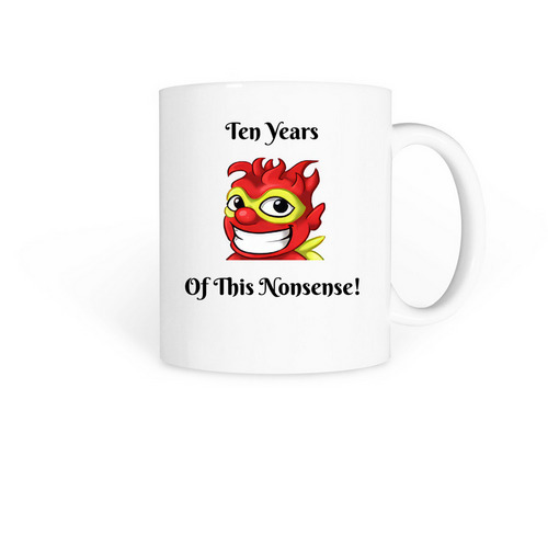 Ten Years, a White Coffee Mug