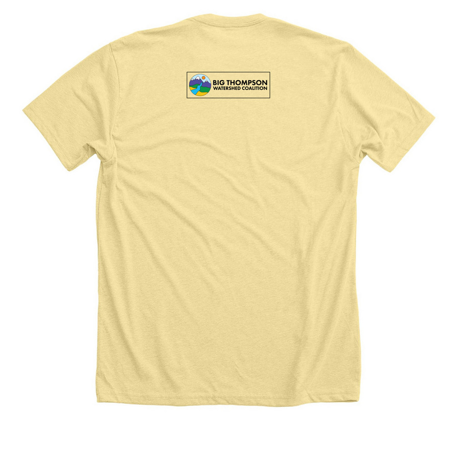 One Watershed, a Heather French Vanilla Premium Unisex Tee (back-view)