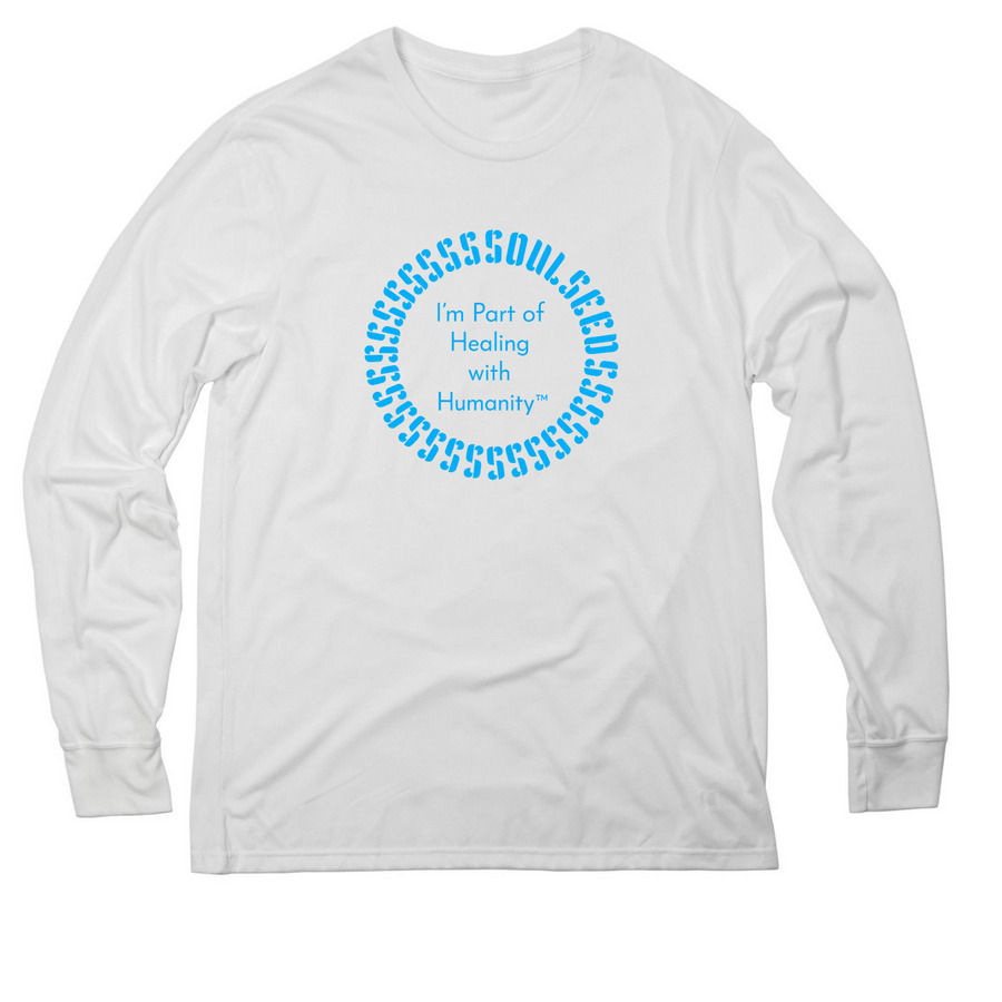 Healing with Humanity Shirts and Hoodies, a Bright White Allmade Eco Triblend Long Sleeve Tee