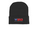 Beanies, a Black Printed Cuffed Beanie