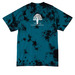 Probably Microdosing Logo Tie Dye Tee&nbsp;, a Black/ Teal Crystal Tie Dye Tee (back-view)