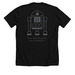 R2T4 Droid, a Solid Black Blend Premium Unisex Tee (back-view)