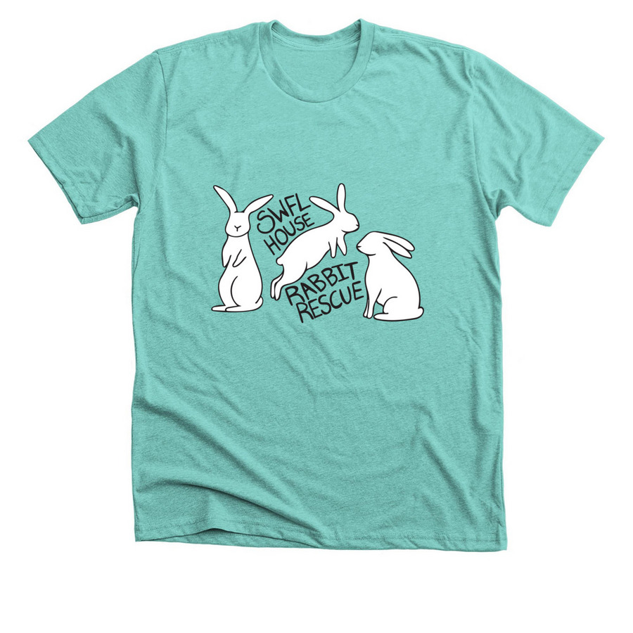 Petunia Rabbit&nbsp;, a Heather Sea Green Premium Unisex Tee