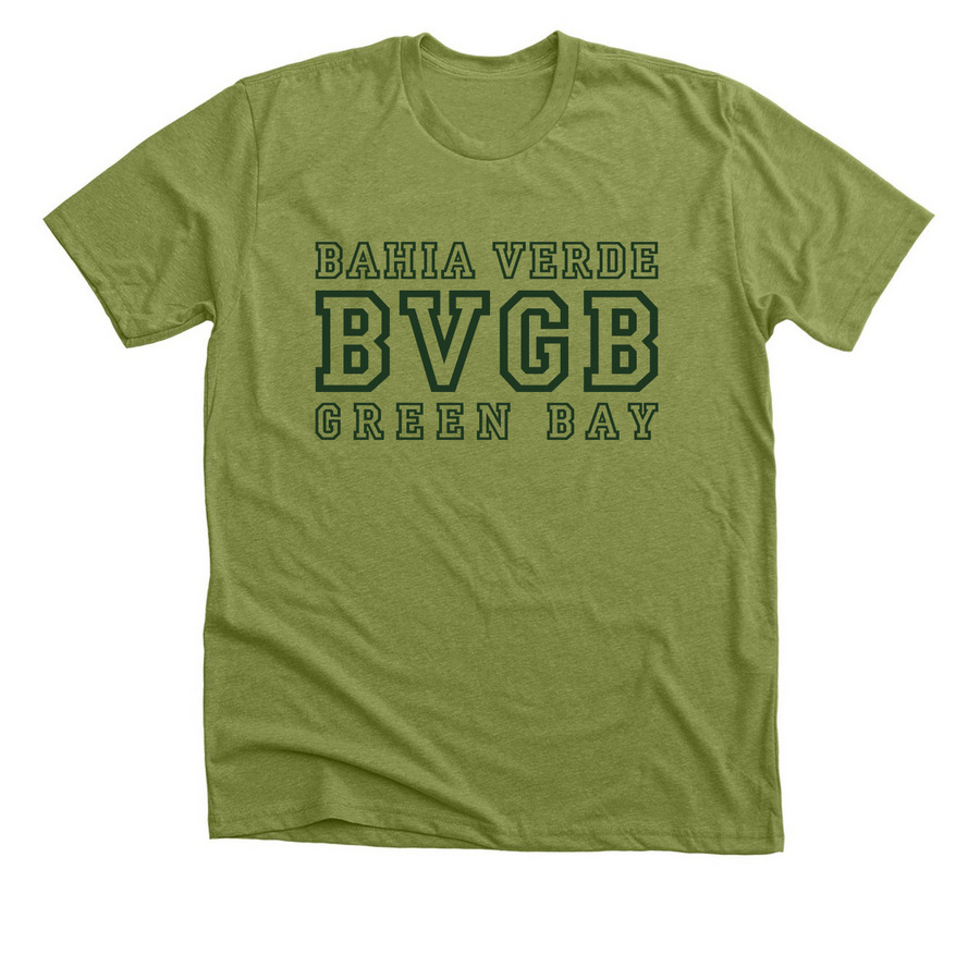 Bah?a Verde BVGB Campus Green, a Heather Green Premium Unisex Tee