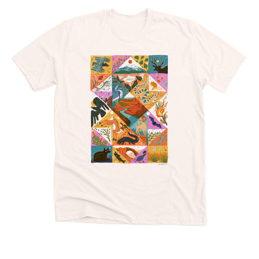 Ecosystem Quilt&nbsp;, a Heather Natural Premium Unisex Tee