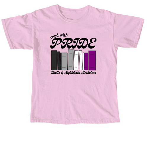 Read with Pride - Asexual Pride, a Blossom Comfort Colors Unisex Tee