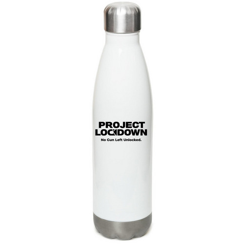 Project Lockdown, a White Stainless Steel Water Bottle