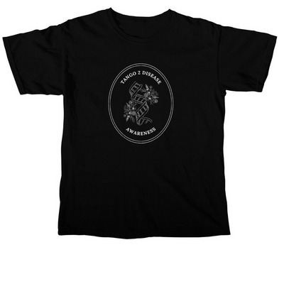 Tango2 Awareness Womens & Youth Floral Design, a Black Comfort Colors Unisex Tee