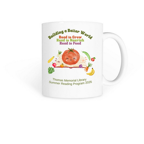2026 Summer Reading Program Mug--tomato, a White Coffee Mug