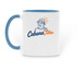 Get your CJ Mugs!, a Light Blue Two-Tone Ceramic Mug (back-view)