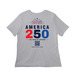 WIT LADIES AMERICA 250, a Solid Athletic Grey Women?s Relaxed Cotton Tee (back-view)