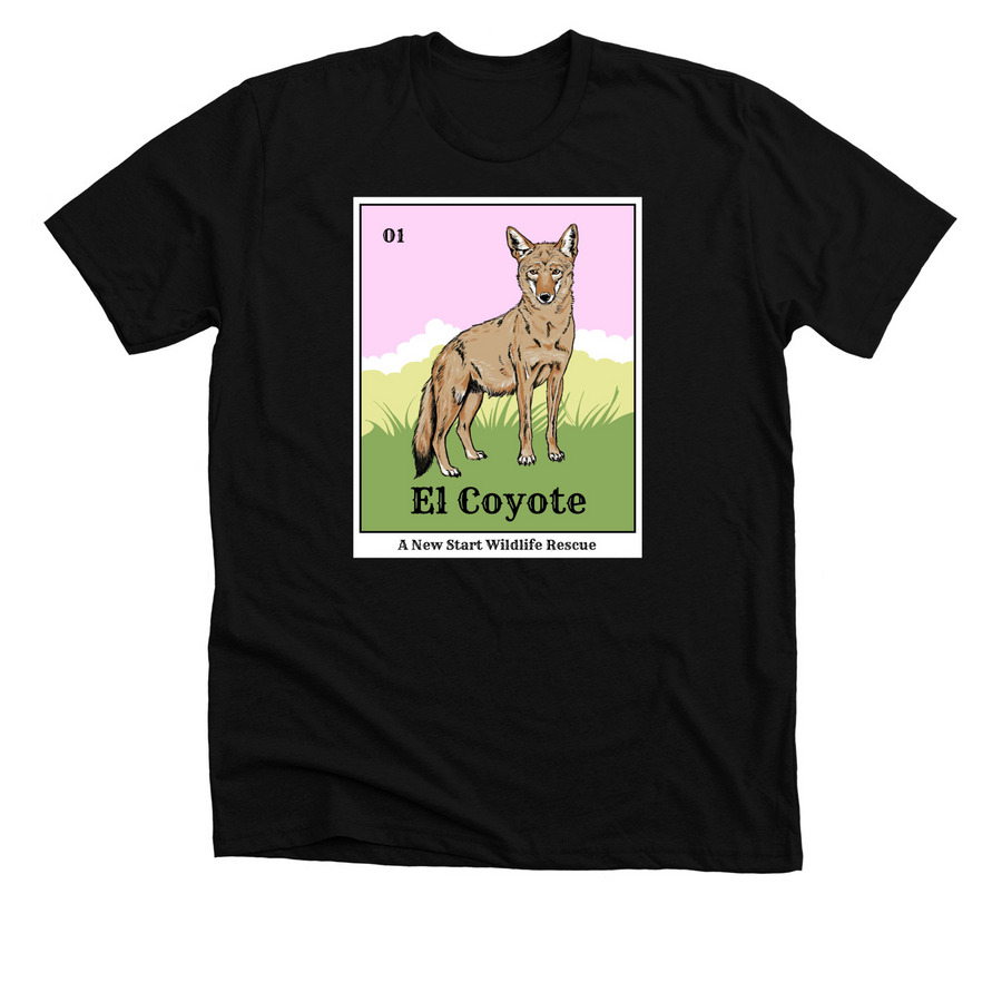 Coyote Loteria, a Solid Black Blend Premium Unisex Tee