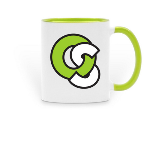 OSNews Coffee Mug, a Green Two-Tone Ceramic Mug