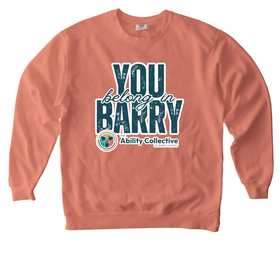 You Belong in Barry, a Terracotta Comfort Colors Crewneck Sweatshirt