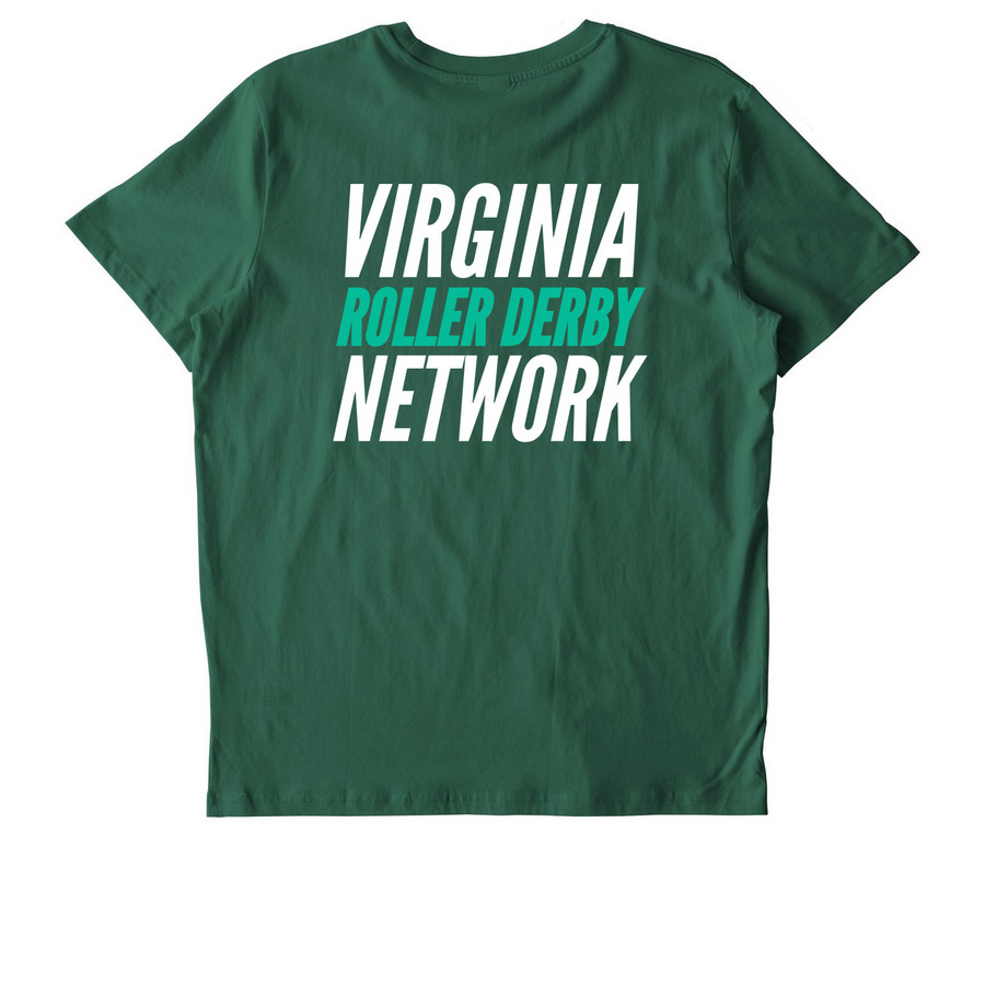 VRDN Shield (White), a Bottle Green Stanley/Stella Unisex Crafter Tee (back-view)