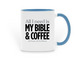 Bible Love Coffee Mugs, a Light Blue Two-Tone Ceramic Mug
