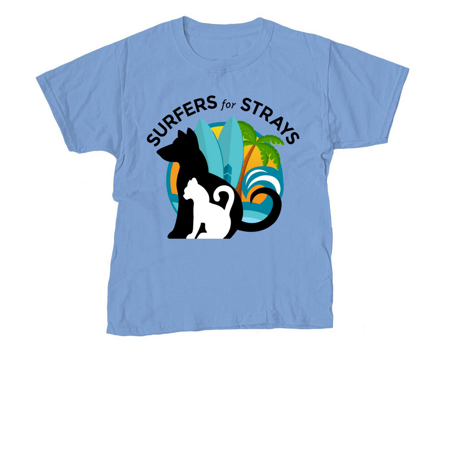 Surfers for Strays | Tops, a Carolina Blue Youth Unisex Tee