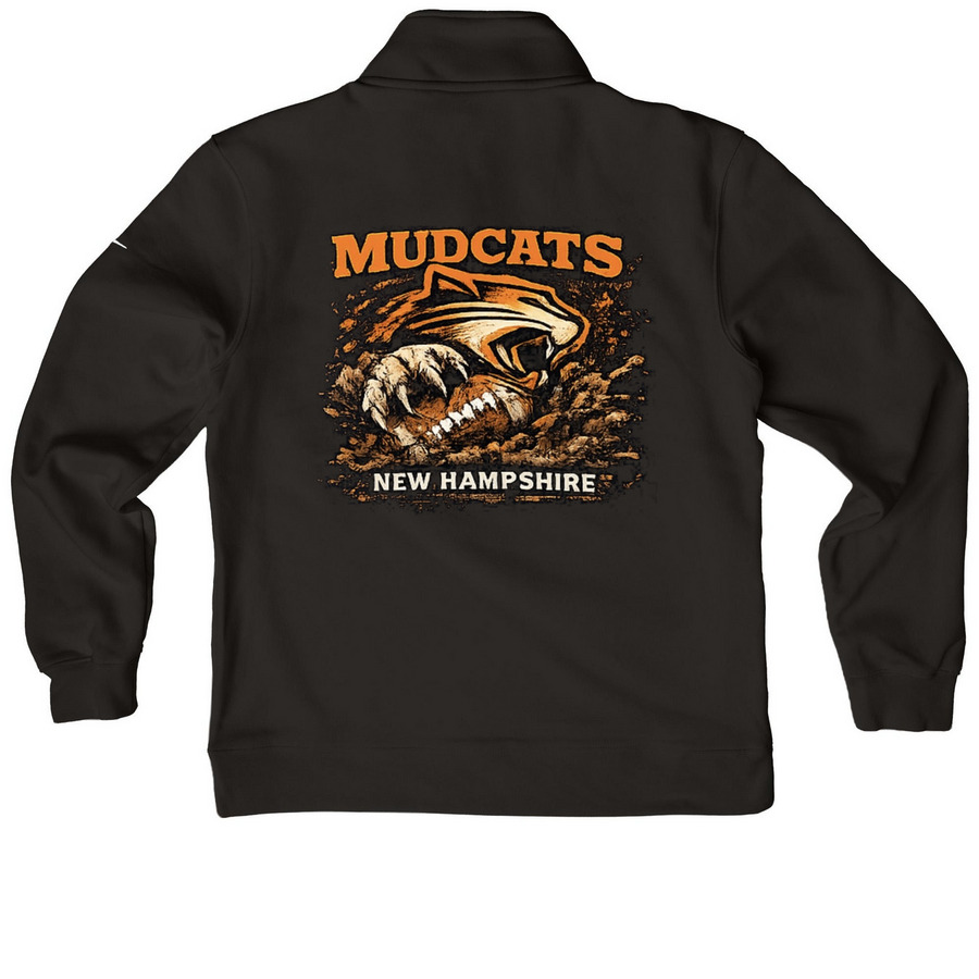 Athletic Mudcats, a Black Nike Club Fleece Half Zip Pullover (back-view)