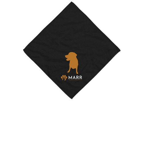 Rottie and Logo - Bandana, a Black Cotton Bandana