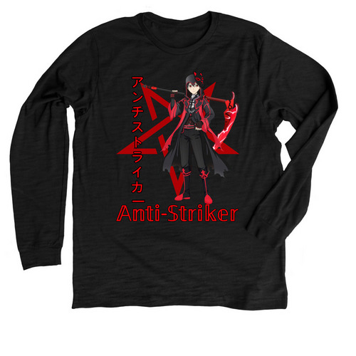 Anti-Striker, a Solid Black Blend Premium Long Sleeve Tee