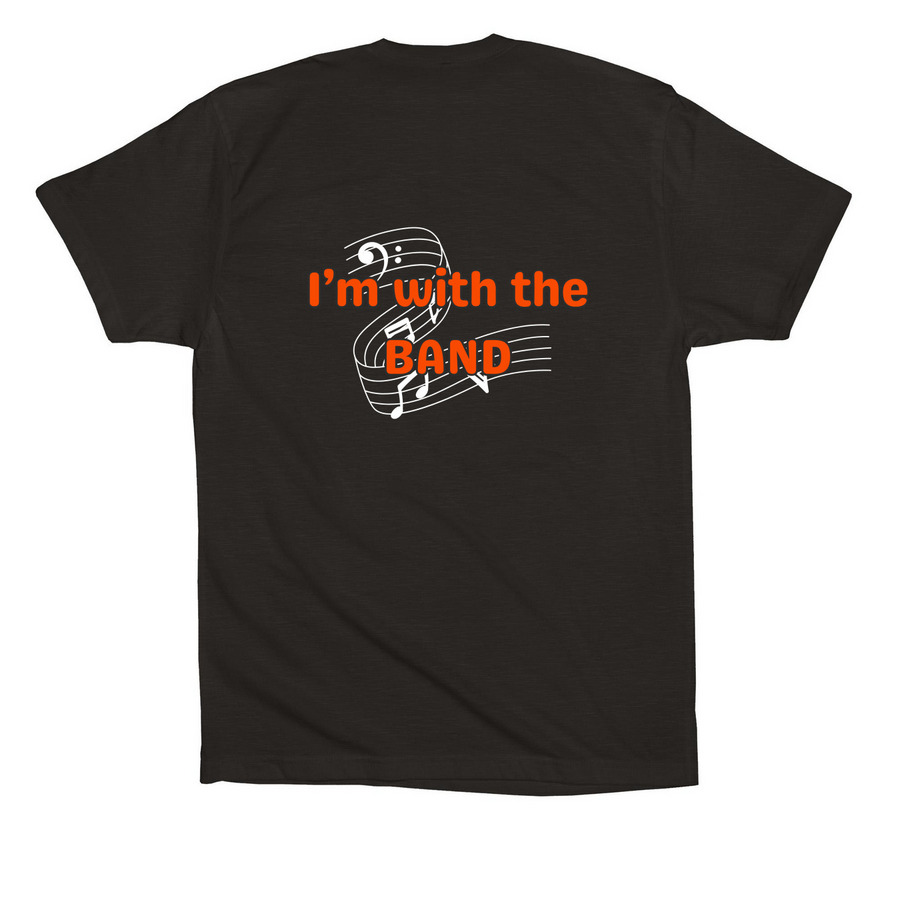 Grissom "I'm with the Band", a Black Premium Cotton Tee (back-view)