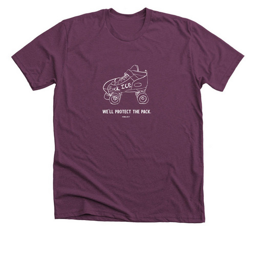 Protect the Pack, a Heather Maroon Premium Unisex Tee