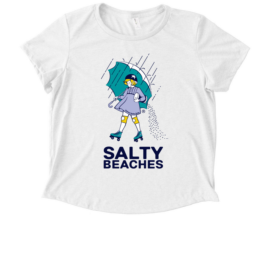 PRD Salty Beaches Light, a Fairly White Allmade Eco Triblend Women?s Scoop Neck Tee