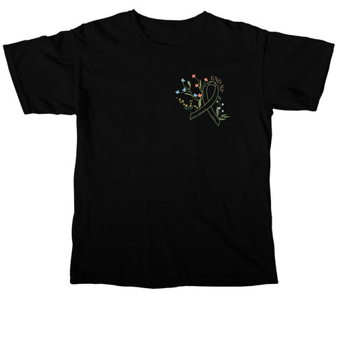 END NF left pocket -Thin Line, Floral Ribbon&nbsp;, a Black Comfort Colors Unisex Tee